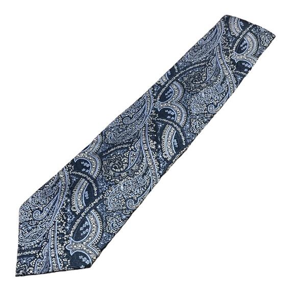 Van Heusen Blue Paisley Tie 100% Silk - Picture 1 of 4